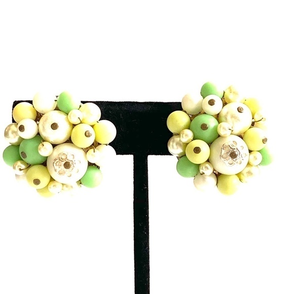 Japanese Vintage Clip Ons Earrings marked Japan - Picture 7 of 7